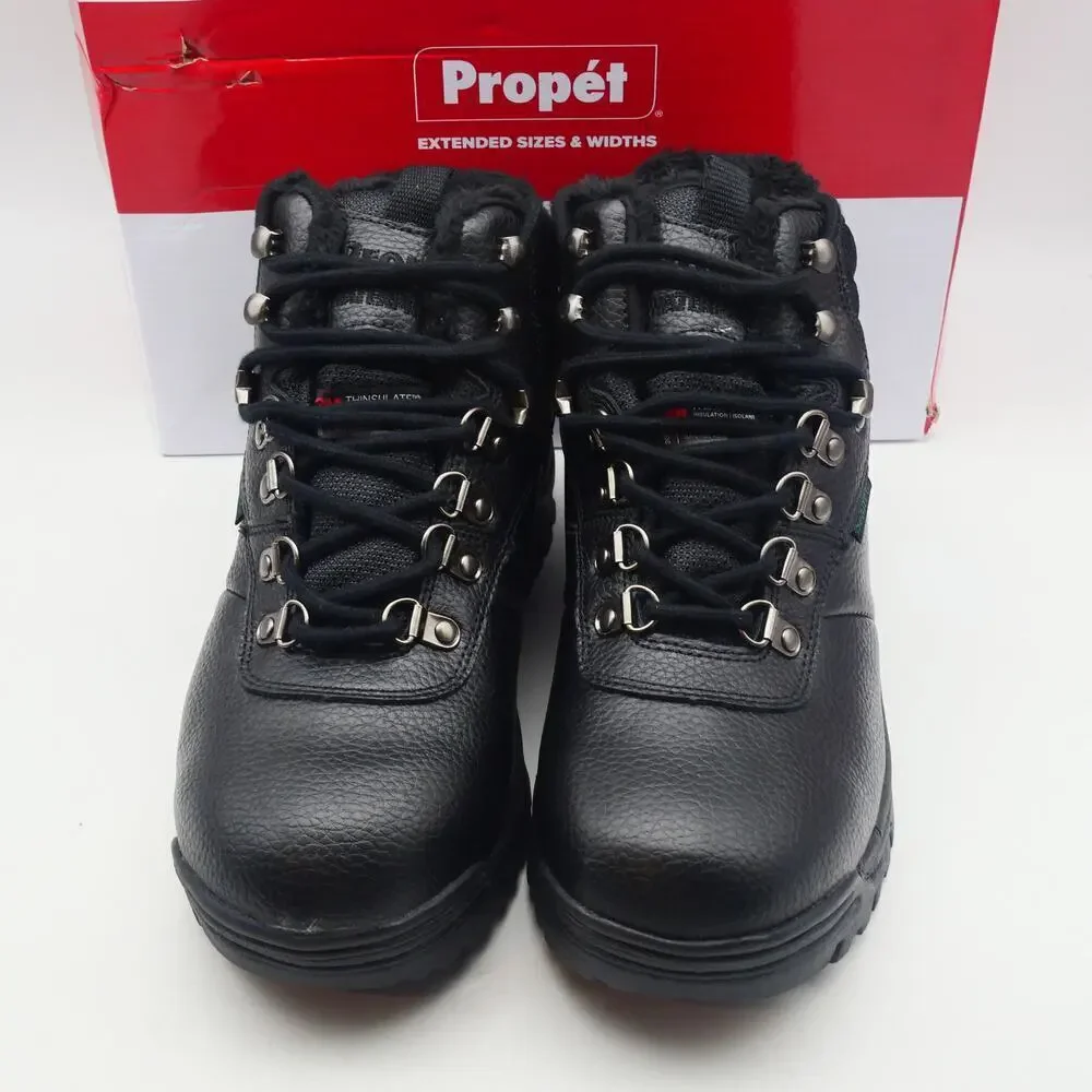 NEW Propet Men's 9 wide Cliff Walker North Boots Black Leather Waterproof